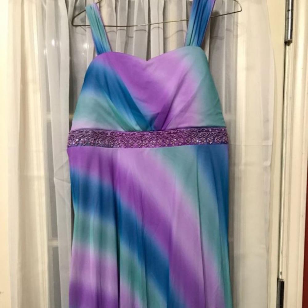 Purple and blue kids dress